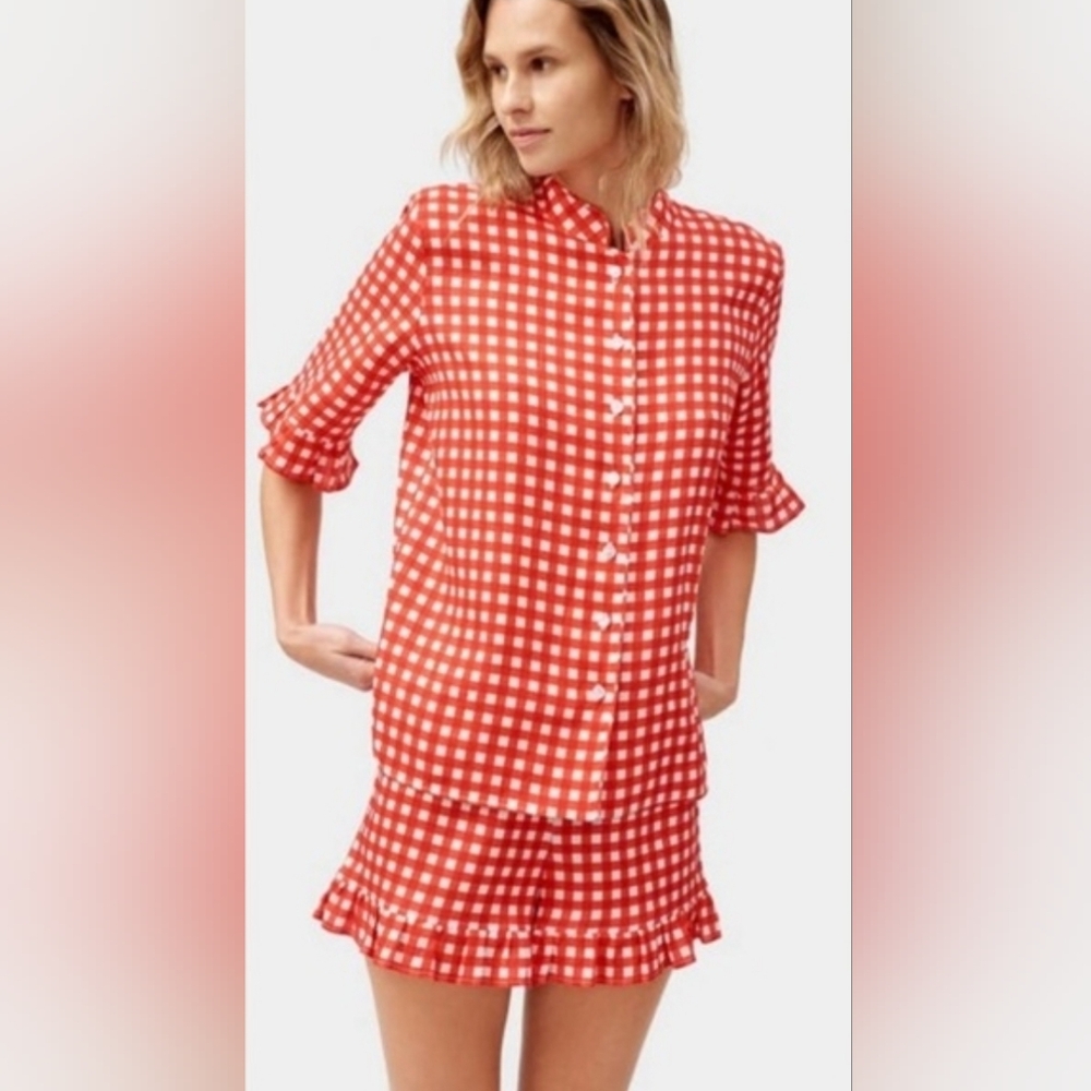 Sleeper red gingham lounge set, small